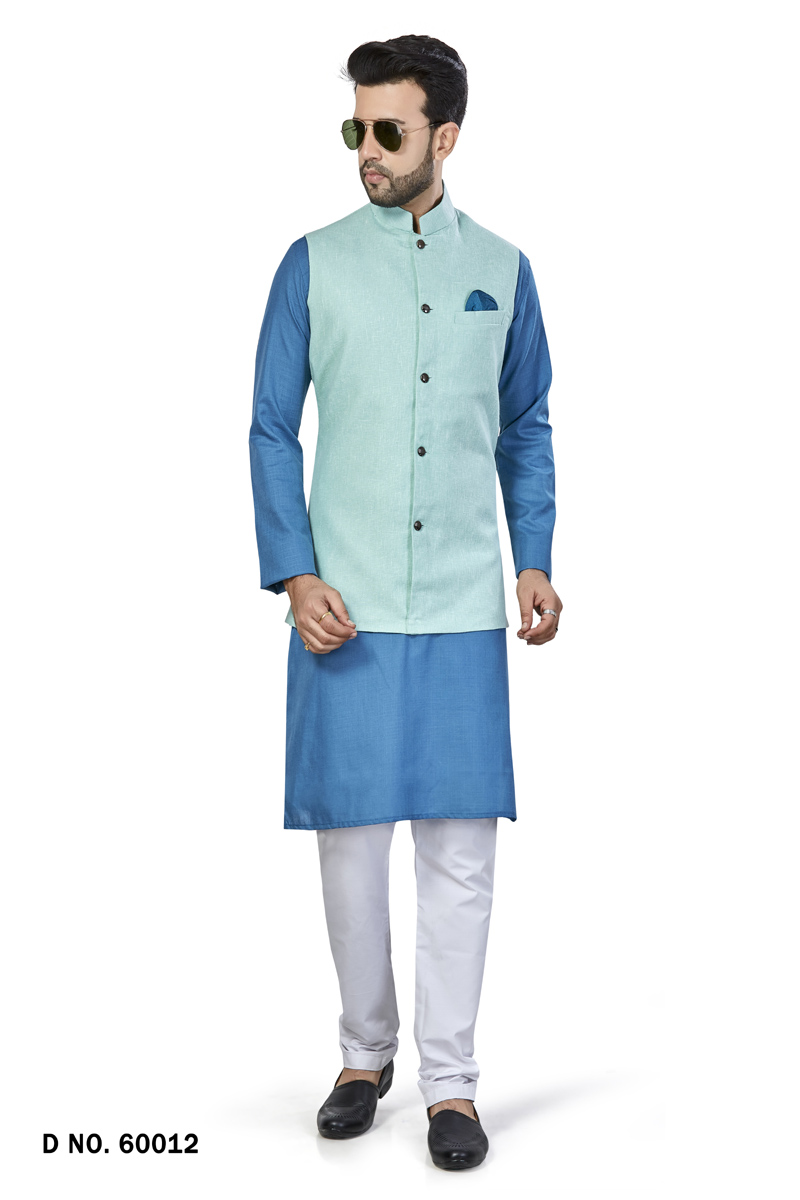 Festive Wear Trombone Yellow Men Kurta with Churidar MKPA0441